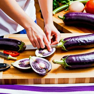 Рецепт Баклажаны гриль с соусом из мандарина и чили - Подготовка баклажанов