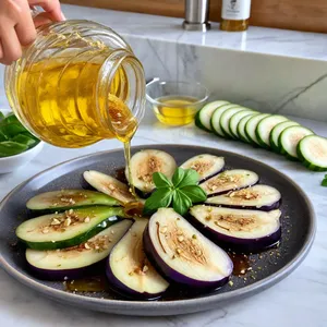 Рецепт Баклажаны гриль с соусом из маракуйи и кинзой - Маринование баклажанов