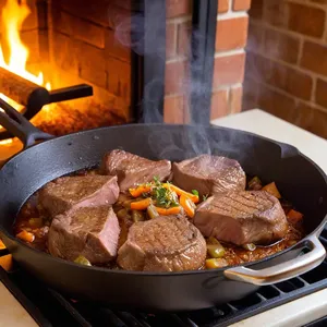 Рецепт Баранина с черничным соусом и жареным картофелем - Обжарка баранины