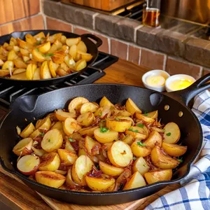 Рецепт Баранина с черничным соусом и жареным картофелем - Приготовление жареного картофеля