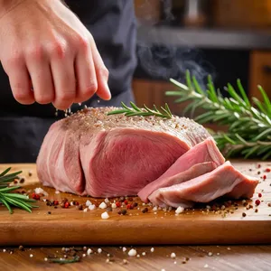 Рецепт Баранина с фисташковой корочкой и грушевым пюре - Подготовка баранины