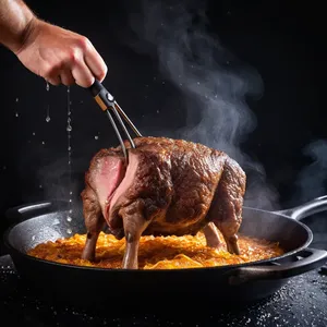 Рецепт Баранина с фисташковой корочкой и грушевым пюре - Обжаривание баранины