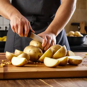 Рецепт Баранина с медово-апельсиновым маринадом и запеченным картофелем - Подготовка картофеля