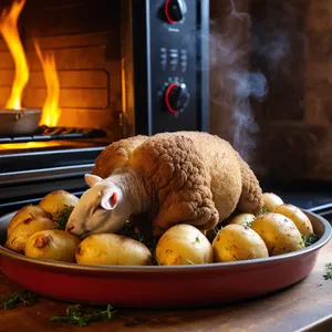 Рецепт Баранина с медово-апельсиновым маринадом и запеченным картофелем - Запекание