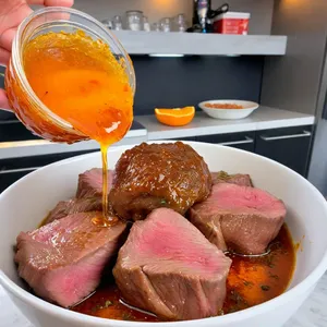 Рецепт Баранина с медово-апельсиновым маринадом и жареным картофелем - Маринование баранины