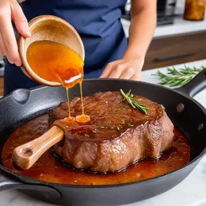 Рецепт Баранина с медово-чесночной корочкой и картофельным гратеном - Покрытие баранины глазурью