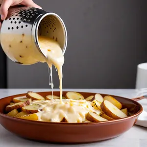 Рецепт Баранина с медово-чесночной корочкой и картофельным гратеном - Приготовление заливки для гратена