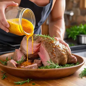 Рецепт Баранина с медово-горчичным маринадом и овощами гриль - Маринование баранины