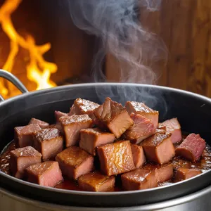 Рецепт Борщ с копченой олениной и брусникой - Подготовка мяса и бульона