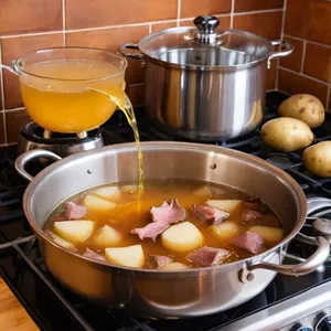 Рецепт Борщ с копченой уткой и апельсином - Приготовление бульона
