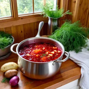 Рецепт Борщ с копченым сыром и чесноком - Сборка борща