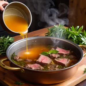 Рецепт Борщ с свеклой и козьим сыром - Подготовка мяса и бульона