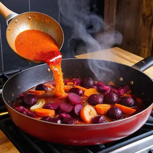 Рецепт Борщ с свеклой и козьим сыром - Пассеровка овощей
