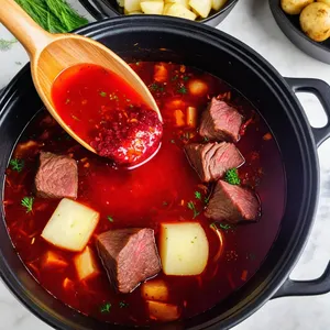 Рецепт Борщ с свеклой и козьим сыром - Сборка борща