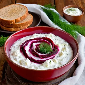 Рецепт Борщ с свеклой и козьим сыром - Подача