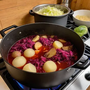Рецепт Борщ с уткой и грушей - Варка борща