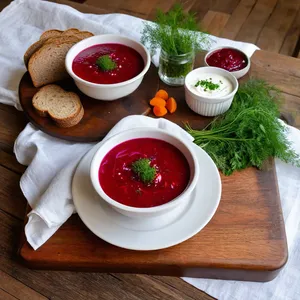 Рецепт Борщ с уткой и грушей - Подача