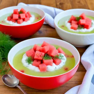 Рецепт Ботвинья с арбузом и фенхелем - Подача