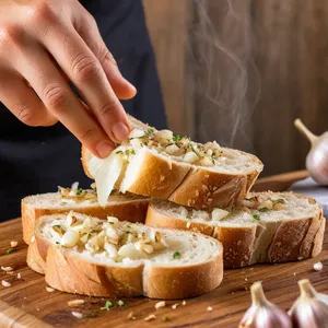 Рецепт Брускетты с авокадо и кедровыми орешками - Приготовление чесночной основы