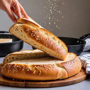 Рецепт Брускетты с беконом и яблочным чатни - Подготовка чиабатты