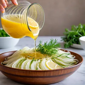 Рецепт Брускетты с фенхелем и апельсиновой цедрой - Нарезка и маринование фенхеля