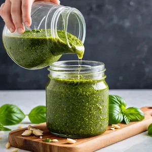 Рецепт Брускетты с говядиной и соусом песто - Приготовление соуса песто