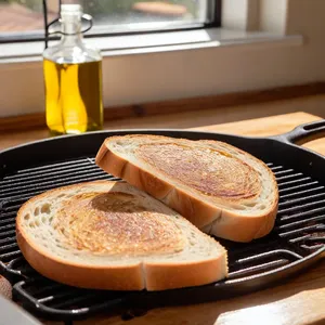 Рецепт Брускетты с камамбером и клюквенным соусом - Подготовка хлеба