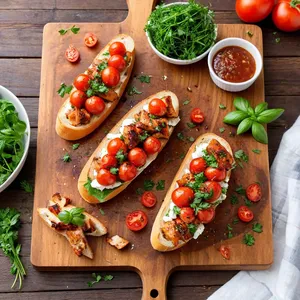 Рецепт Брускетты с курицей и соусом барбекю - Сборка брускетт