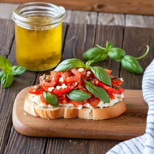 Рецепт Брускетты с печеным перцем и овечьим сыром - Сборка брускетт