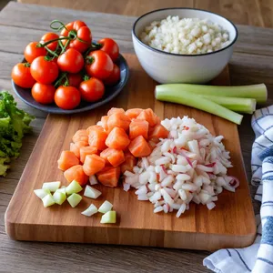 Рецепт Буйабес с каракатицей и лимонным соусом - Подготовка морепродуктов и овощей