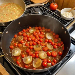 Рецепт Буйабес с крабом и кинзой - Обжарка овощей