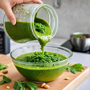 Рецепт Буйабес с мидиями и песто из рукколы - Приготовление песто из рукколы