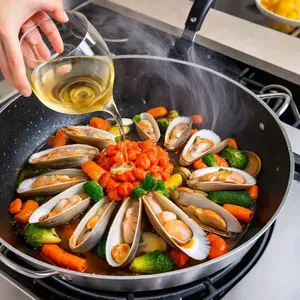 Рецепт Буйабес с морским черенком и укропом - Добавление морского черенка и вина