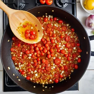 Рецепт Буйабес с морским ежом и шафраном - Обжарка овощей