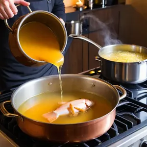 Рецепт Буйабес с морскими гребешками и трюфельным маслом - Добавление вина и бульона
