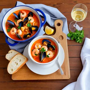 Рецепт Буйабес с шафраном и морепродуктами - Подача