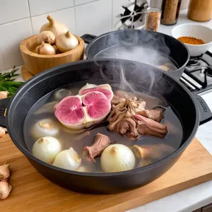 Рецепт Бульон для фо с анисом и кардамоном - Подготовка костей и овощей