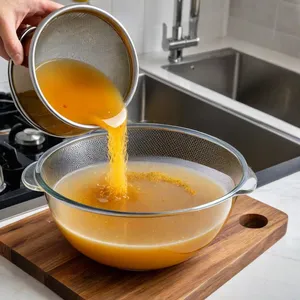 Рецепт Бульон для фо с куркумой и бадьяном - Процеживание и добавление соли
