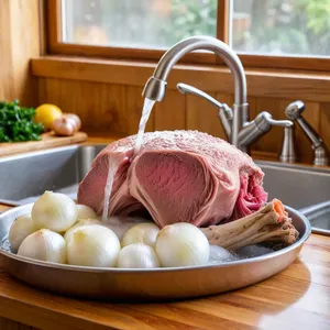Рецепт Бульон для фо с лаймом и кинзой - Подготовка костей и овощей