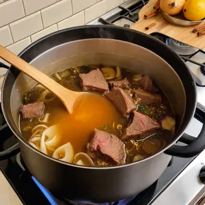 Рецепт Бульон для фо с лаймом и кинзой - Варка бульона