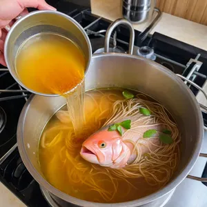 Рецепт Бульон для фо с лаймом и лемонграссом - Завершение и процеживание