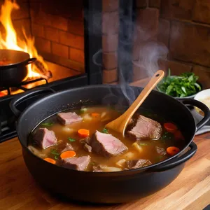 Рецепт Бульон из баранины с розмарином и чесноком - Варка бульона