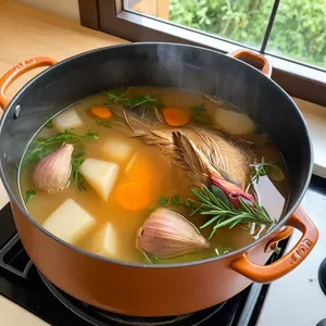 Рецепт Бульон из фазана с грушей и розмарином - Приготовление бульона