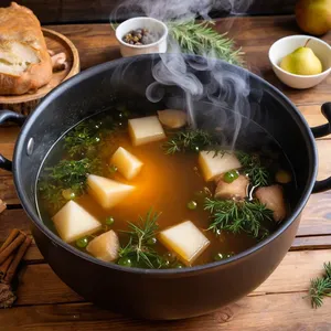 Рецепт Бульон из сома с можжевельником и грушей - Приготовление бульона