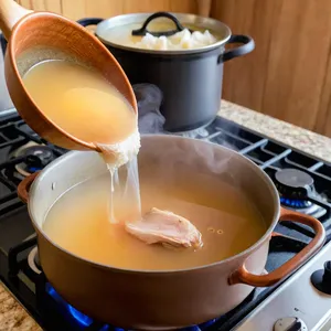 Рецепт Бульон с грибами эноки и кинзой - Приготовление бульона
