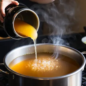 Рецепт Бульон с грибами эноки и кинзой - Заправка бульона