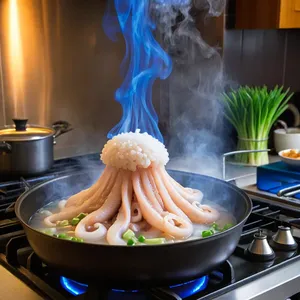 Рецепт Бульон с кальмаром и имбирным соусом - Варка бульона