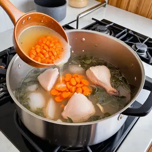 Рецепт Бульон с курицей и соевым соусом - Приготовление бульона