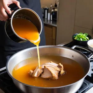 Рецепт Бульон с курицей и соевым соусом - Добавление соевого соуса