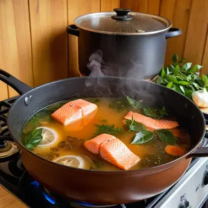 Рецепт Бульон с лососем и укропом - Приготовление бульона